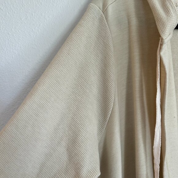 Logo Lori Goldstein Cardigan XL Tan Hoodie Open Front Lace Hood - Picture 5 of 11